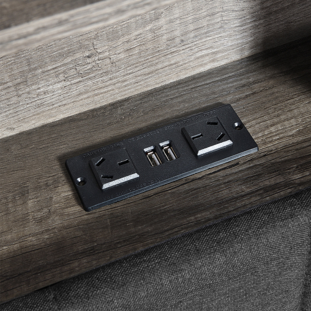 Levede Single Bed Frame with Storage Headboard RGB LED
