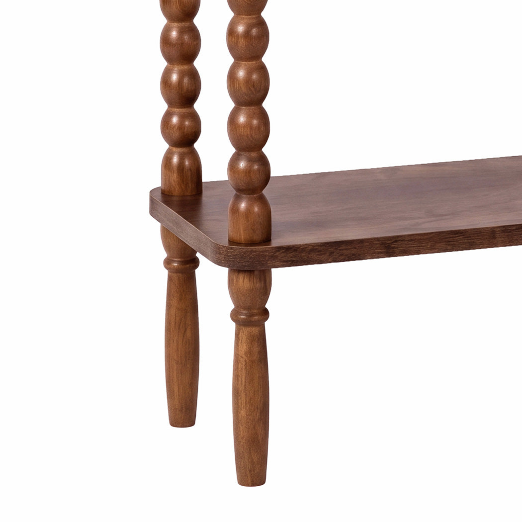 Levede Side Table Slim Storage Shelf for Bedside End Table Hallway Brown