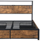 Levede Queen Bed Frame RGB LED 4 Drawers USB