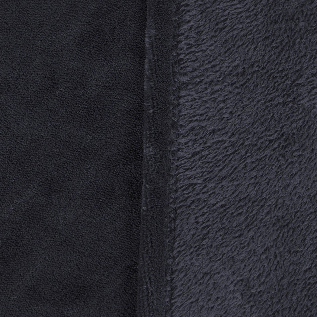 DreamZ 320GSM 220x240cm Ultra Soft Mink Dark Grey Queen