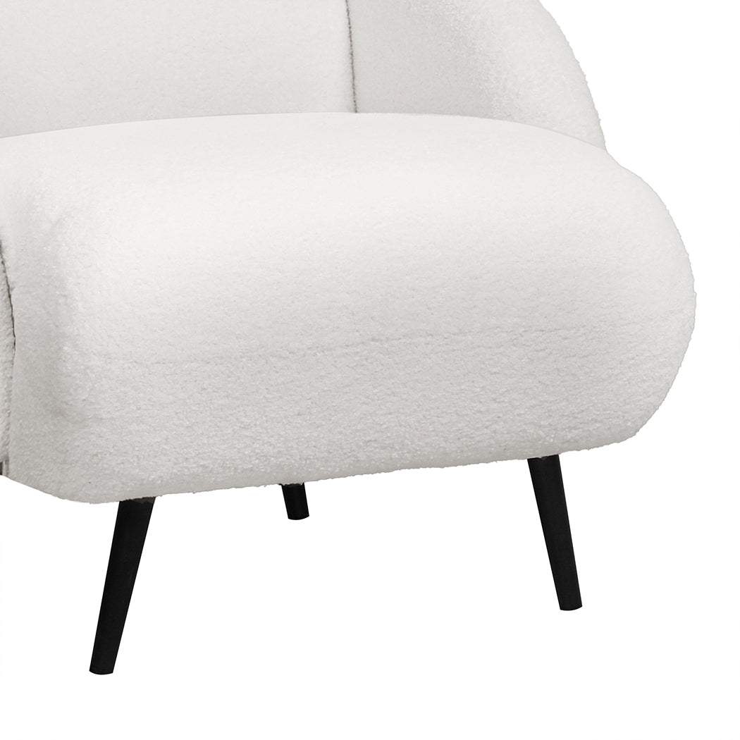 Levede Sofa Chair Fleece Upholstered Single White