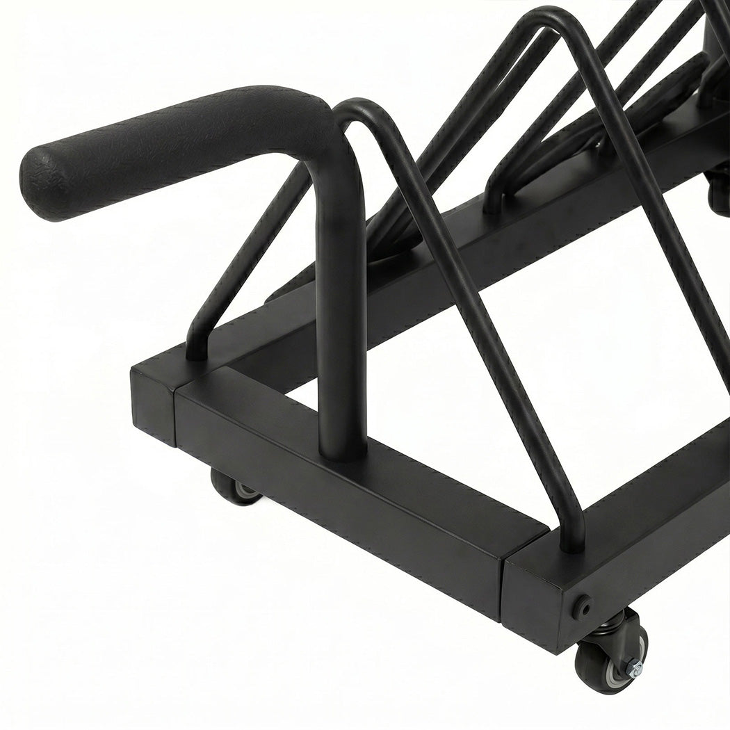Centra Horizontal Bumper Plate Rack with Wheels Barbell Weight Storage Holder