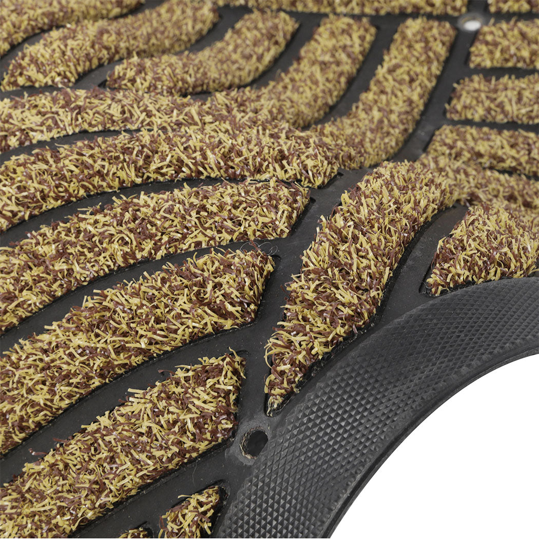 Marlow Front Door Mat 60x90cm Thickened Non Slip Grass Scrape Garden Brown