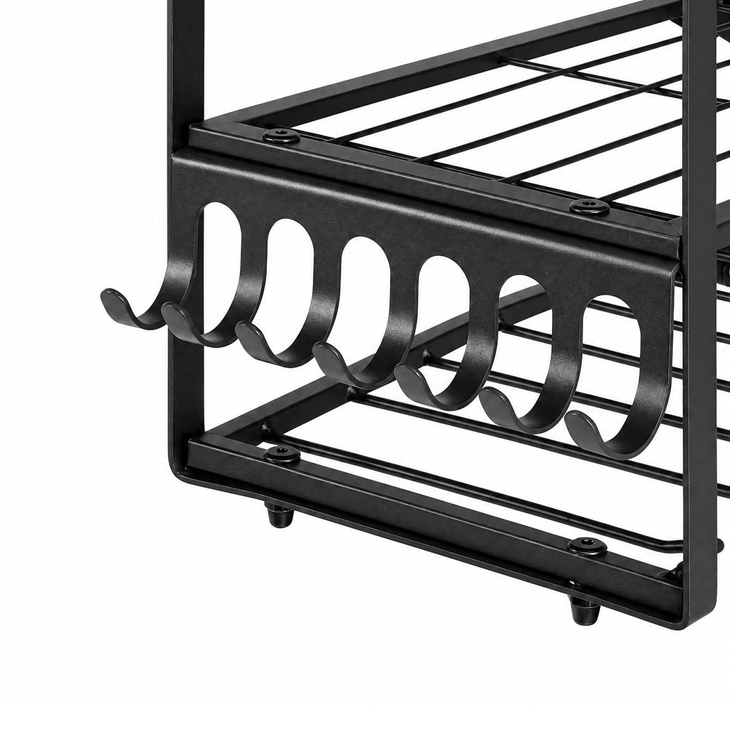 Levede Garage Storage Organiser 3 Tier Wall Mounted Power Tool Rack Metal Black