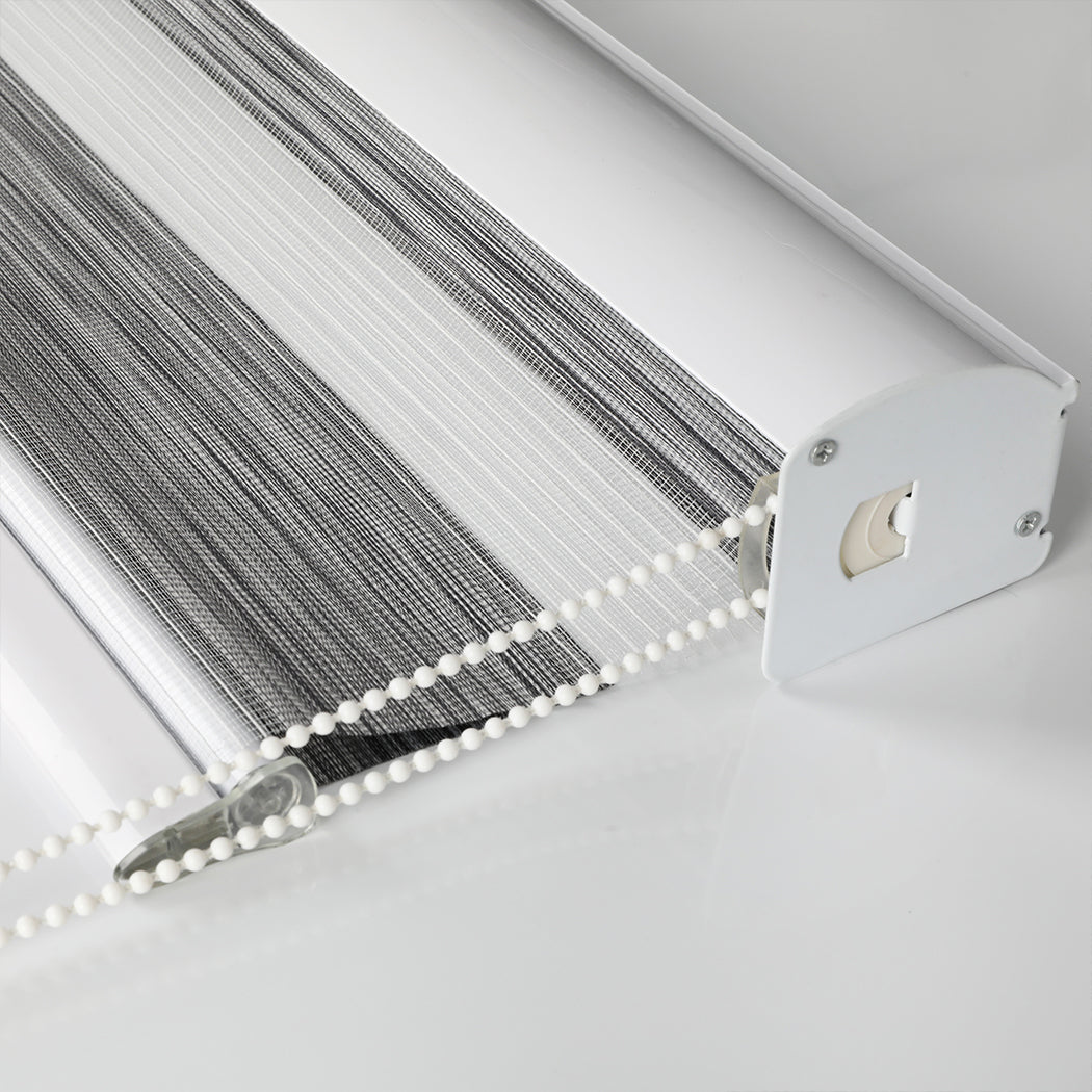 Marlow Blackout Zebra Roller Blind Curtains 180x210 Grey