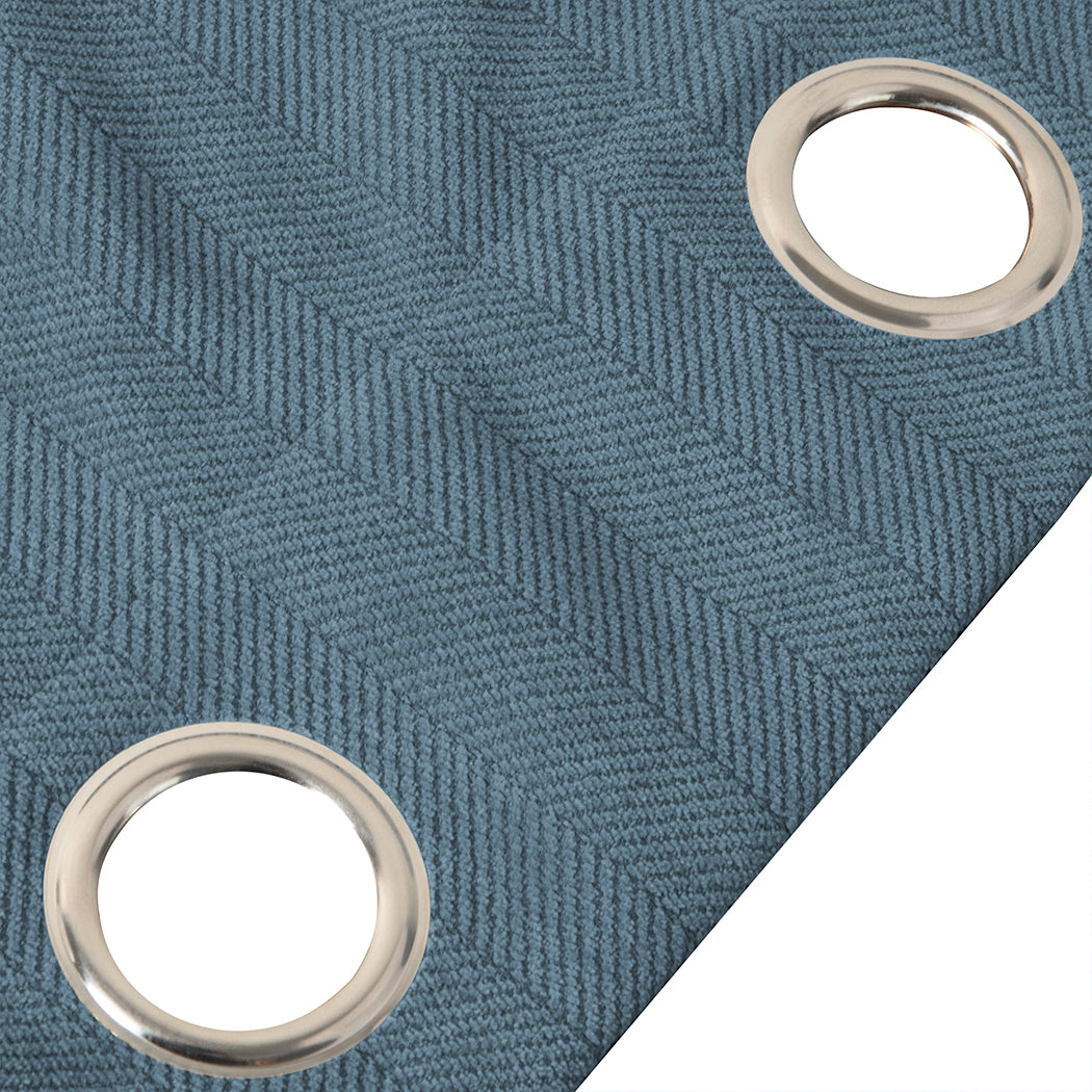 Marlow 2XBlockout Curtains Chenille 132x250 Blue