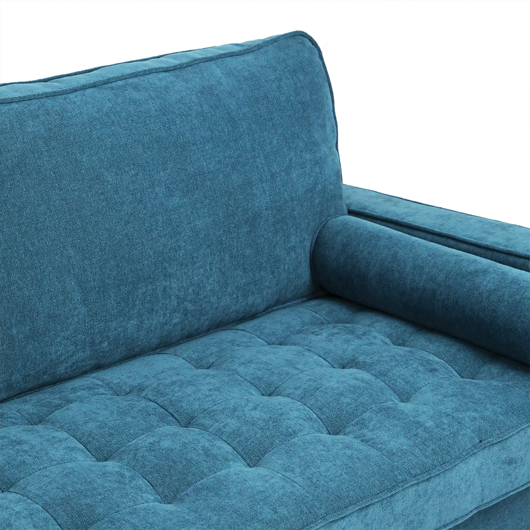 Levede Fabric Sofa Armchair 3 Seater Couch Blue 191cm Wide
