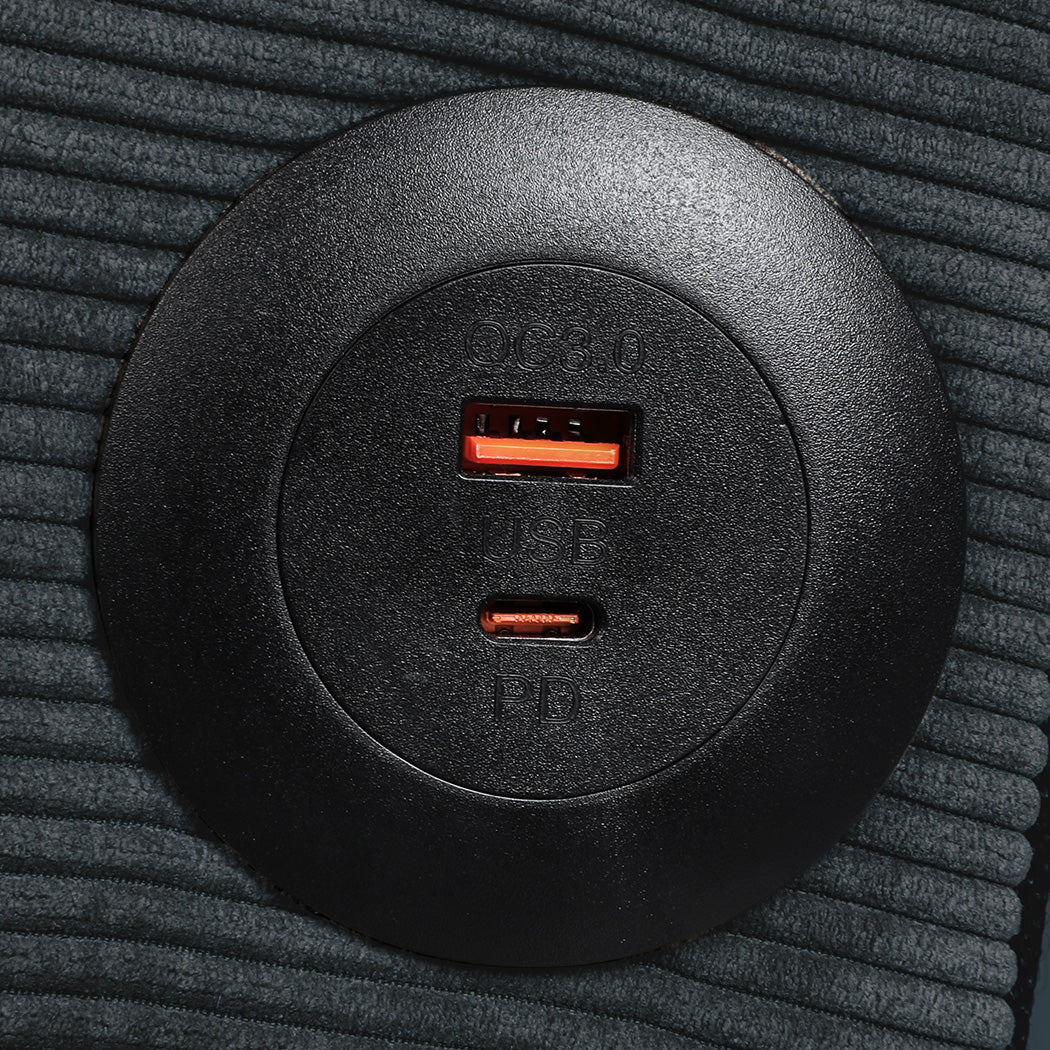 LEVEDE CONVERTIBLE SOFABED WITH USB CHARGE AND SIDE TABLE