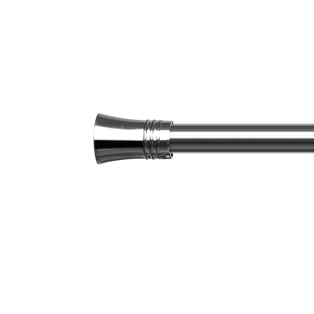 Marlow Satin Nickel Curtain Rod Steel Quiet Rail Pole Pommel Set Adjustable