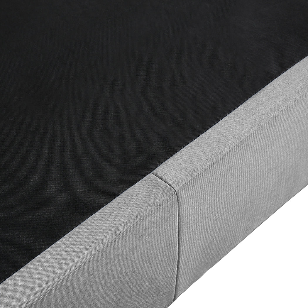 Levede Queen Bed Frame Fabric Tufted Grey