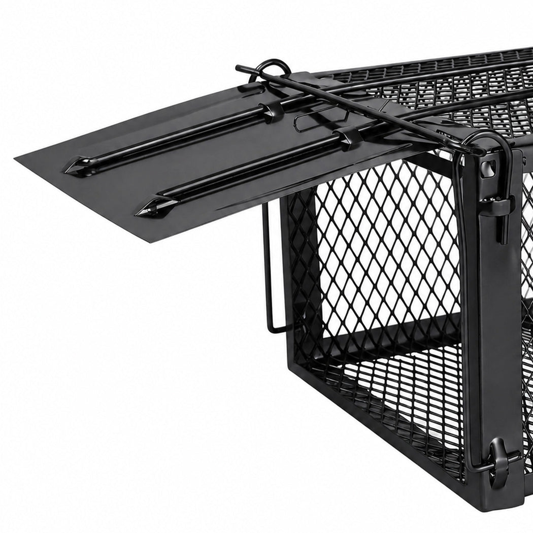 Toque Mouse Trap Humane Live Catch Rat Cage Reusable Zinc Iron Garage Black 2pc