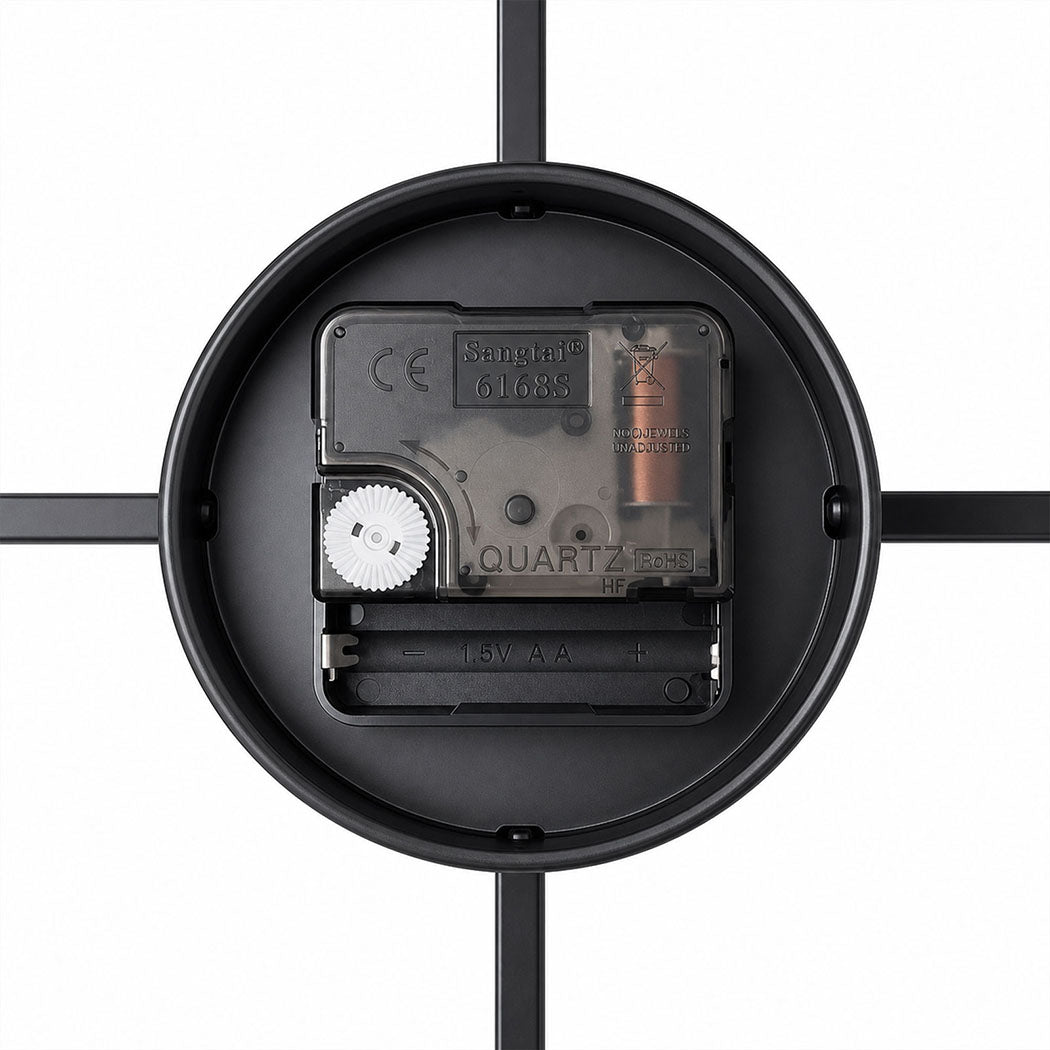 Yezi Wall Clock Silent Quartz 40cm Easy Read Dial for Bedroom Decor Black