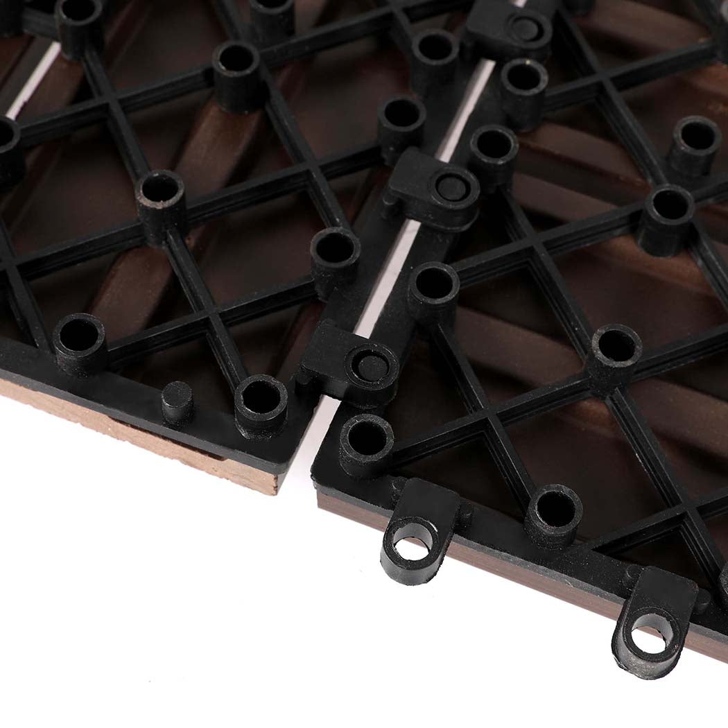 Marlow x10 Floor Tiles Plastic Decking Coffee