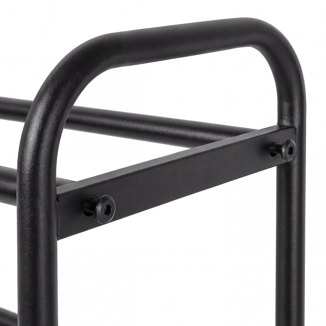 Levede Shoe Rack Expandable Metal Stand Storage Shelf 3 Tier Entryway Black