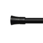Marlow Black Curtain Rod Steel Quiet Rail Pole Pommel Set Extendable