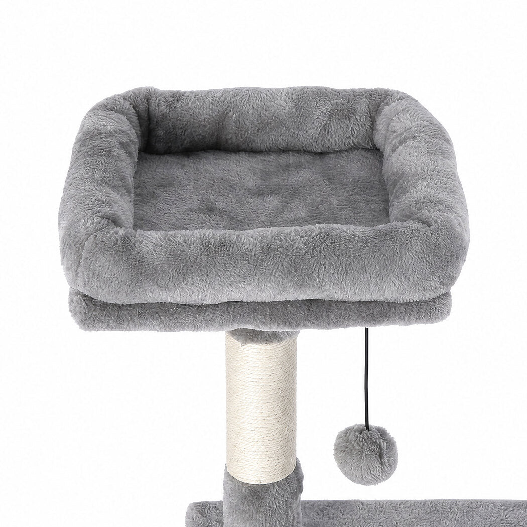 Pawz Cat Tree Cat Tower Multi-Level Cat Bed with Condo 125cm Plush Gray