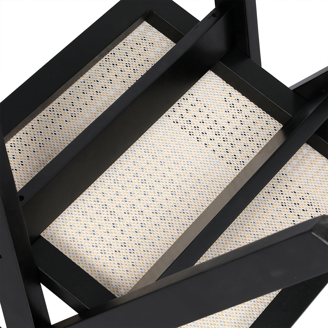 Levede 6x Black Wicker Armchair Dining Chair