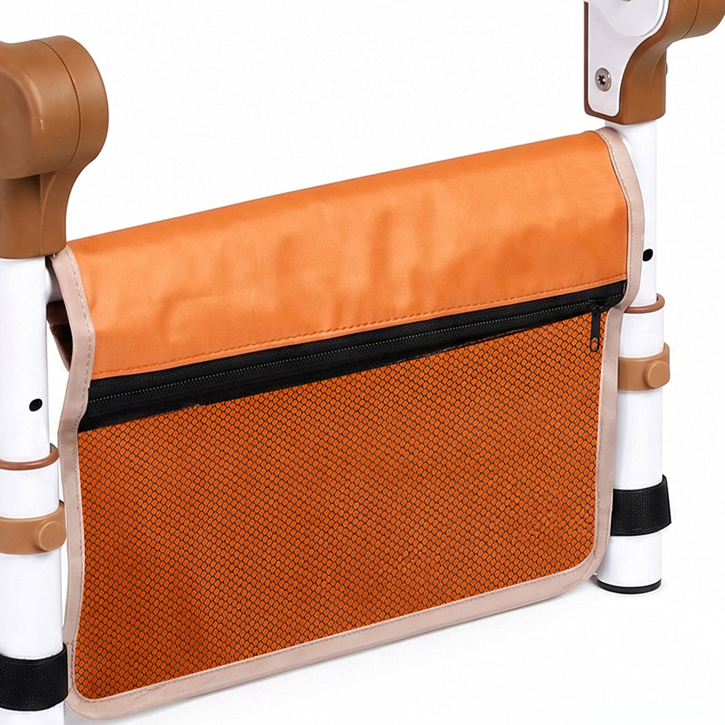 Levede Bed Rail Foldable 2 Handle Adjustable Height Non-Slip Grip Orange