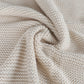 DreamZ Knitting Throw Blanket Cushion Beige