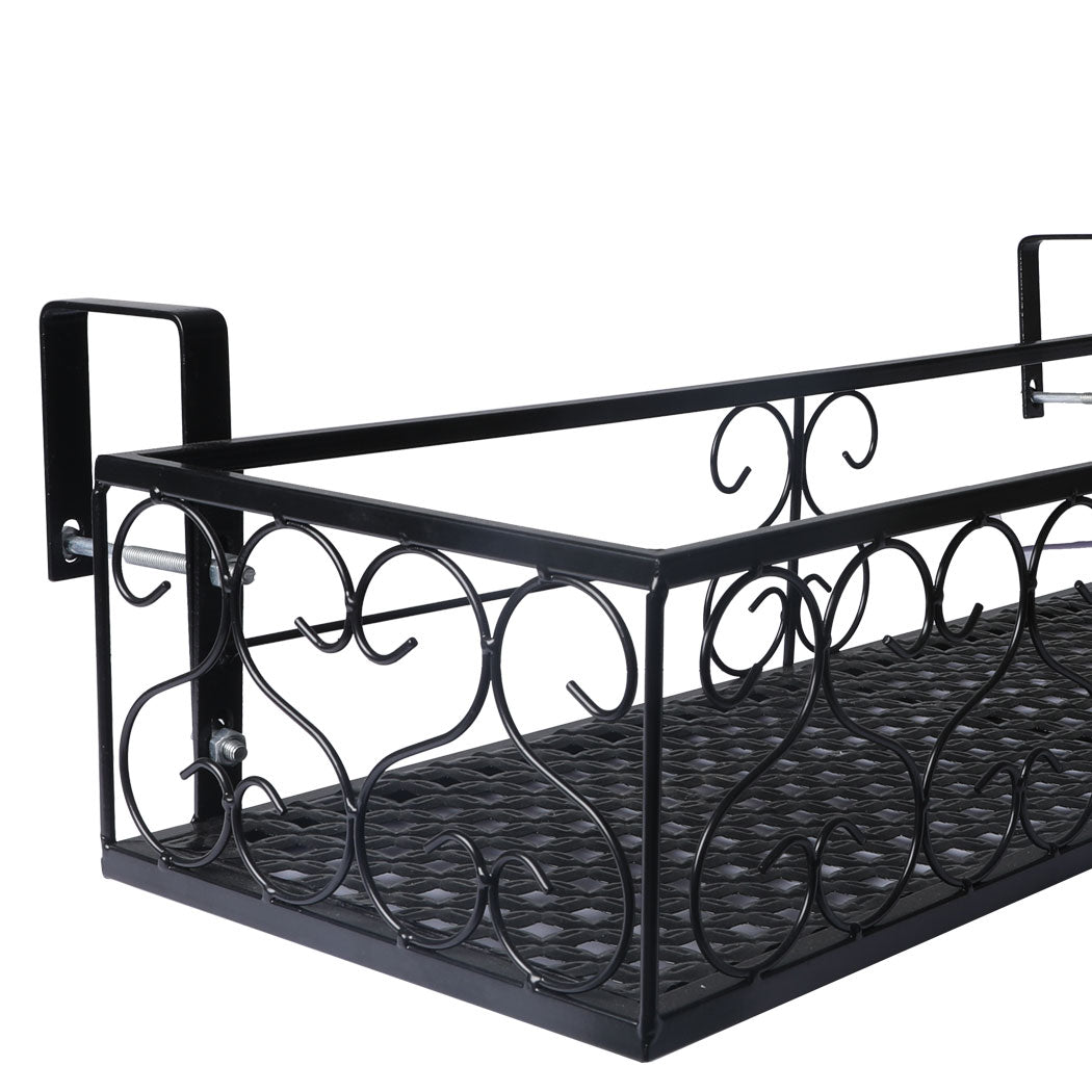 Levede Plant Stand Outdoor Indoor Home Black Rectangle
