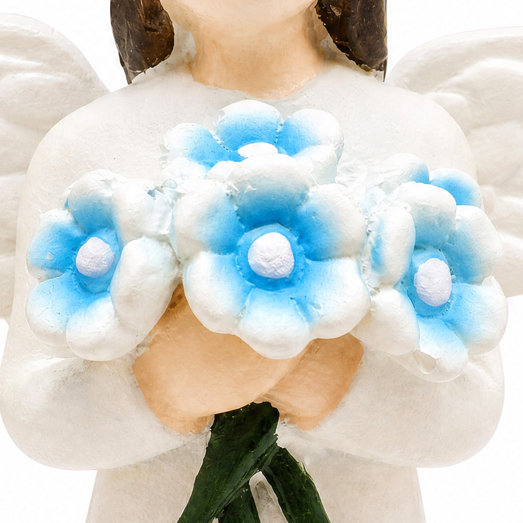 Levede Forget-Me-Not Resin Figurines Thank You Angel Sympathy Gift White