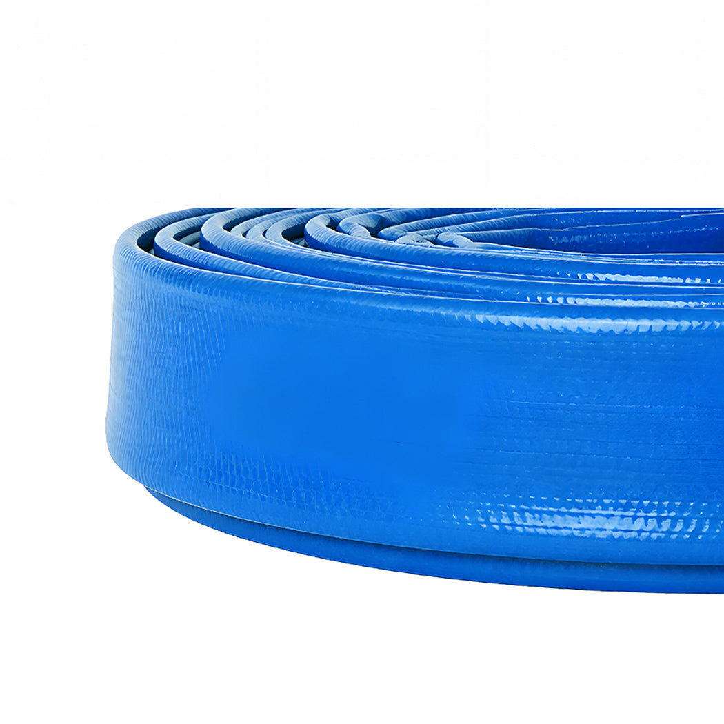 Traderight Hose Pipe 2.54cm Reinforced PVC 20m for Home Pool Drainage Pump Blue