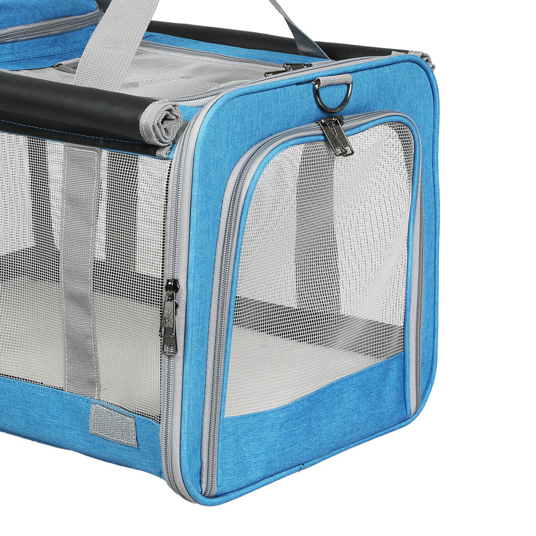 Pawz 3 in 1 Pet Soft Crate Dog Cat Carrier XL Size Blue