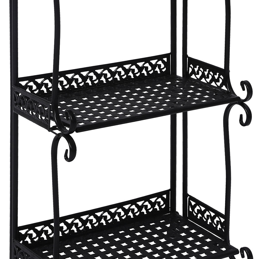 Levede Plant Stand 4 Tiers Outdoor Indoor Black