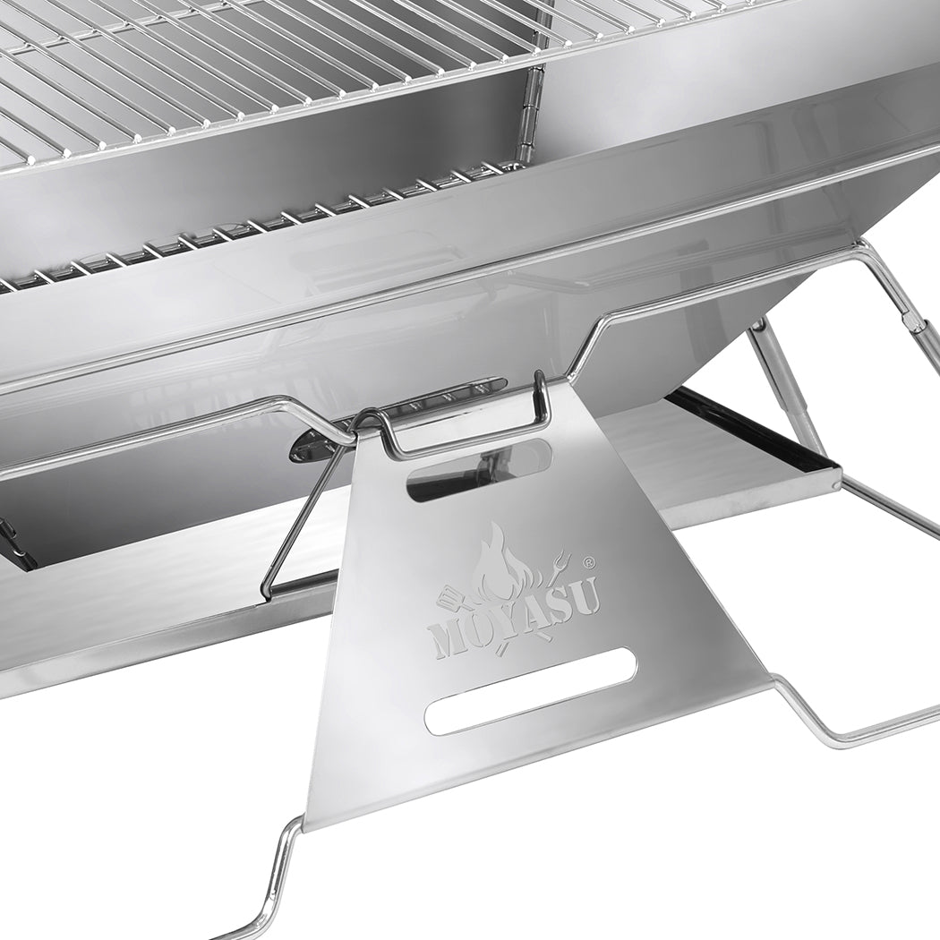 Levede Portable Folding BBQ Charcoal Grill Silver