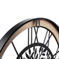 Yezi Wall Clock 40cm Vintage Tree Design Silent Quartz Iron Wood Black