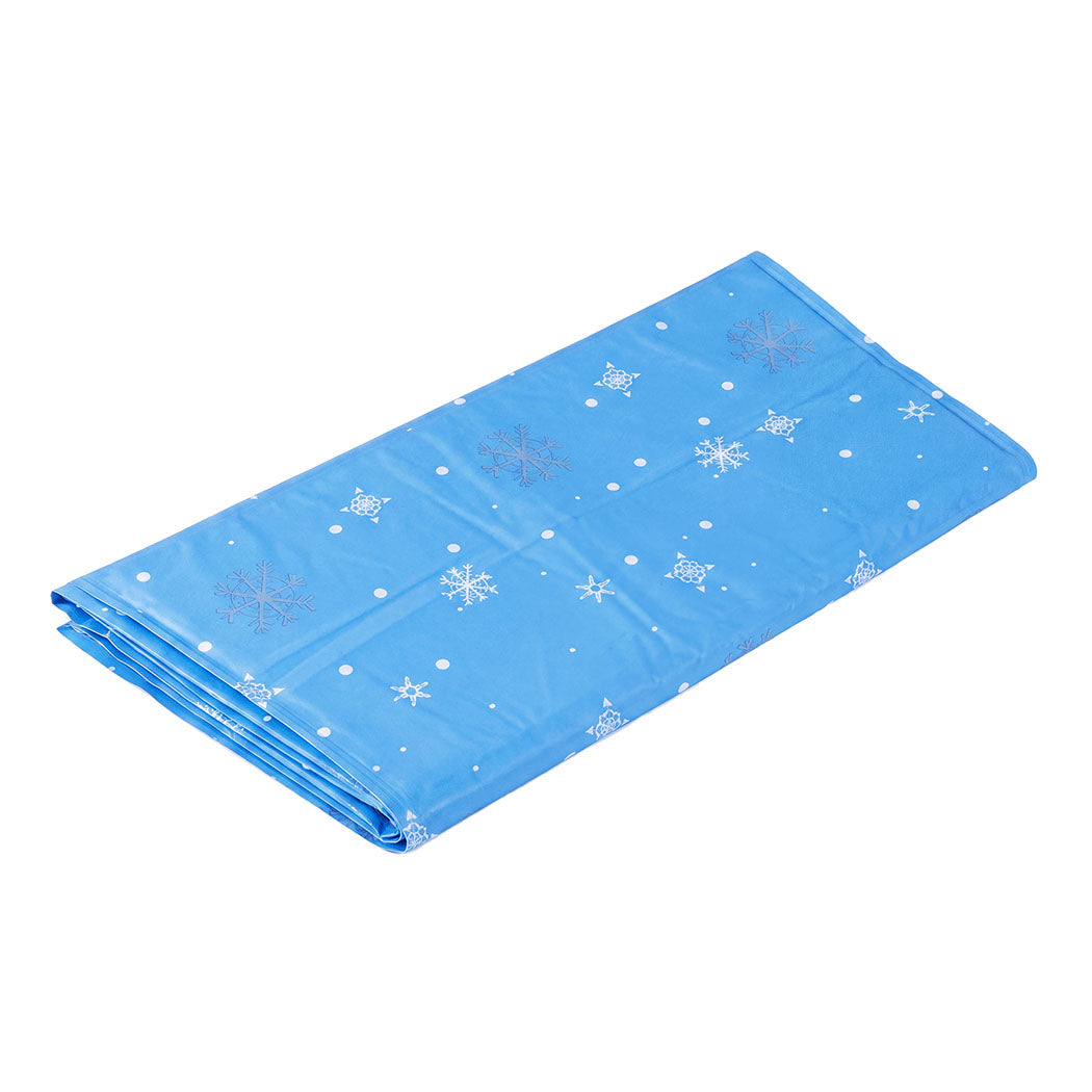 PaWz Dog Cooling Mat 90x60cm Self Gel Pad Breathable Crate Comfort for Home Blue