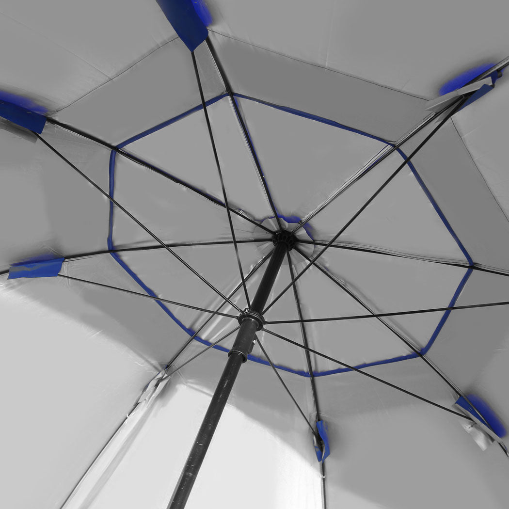 Mountview Beach Umbrella Outdoor Umbrellas Blue 2.33M