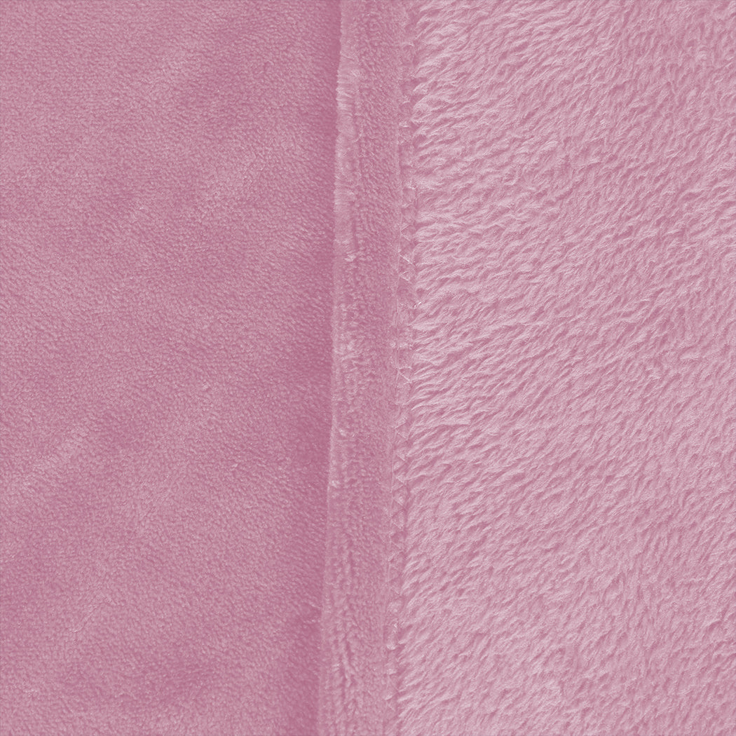 DreamZ 320GSM 220x240cm Ultra Soft Mink Pink Queen