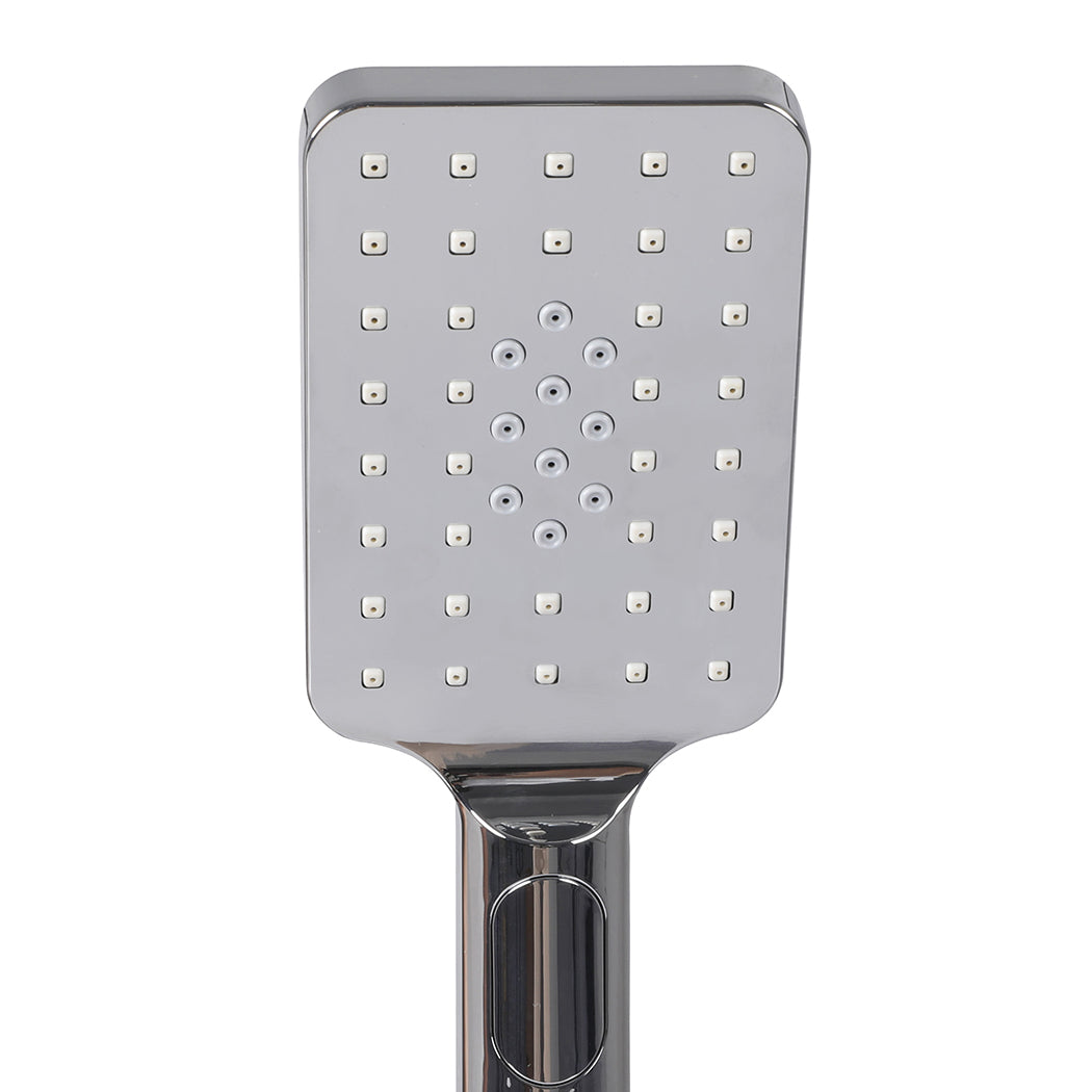 High Pressure Shower Head Set Rain Square Silver