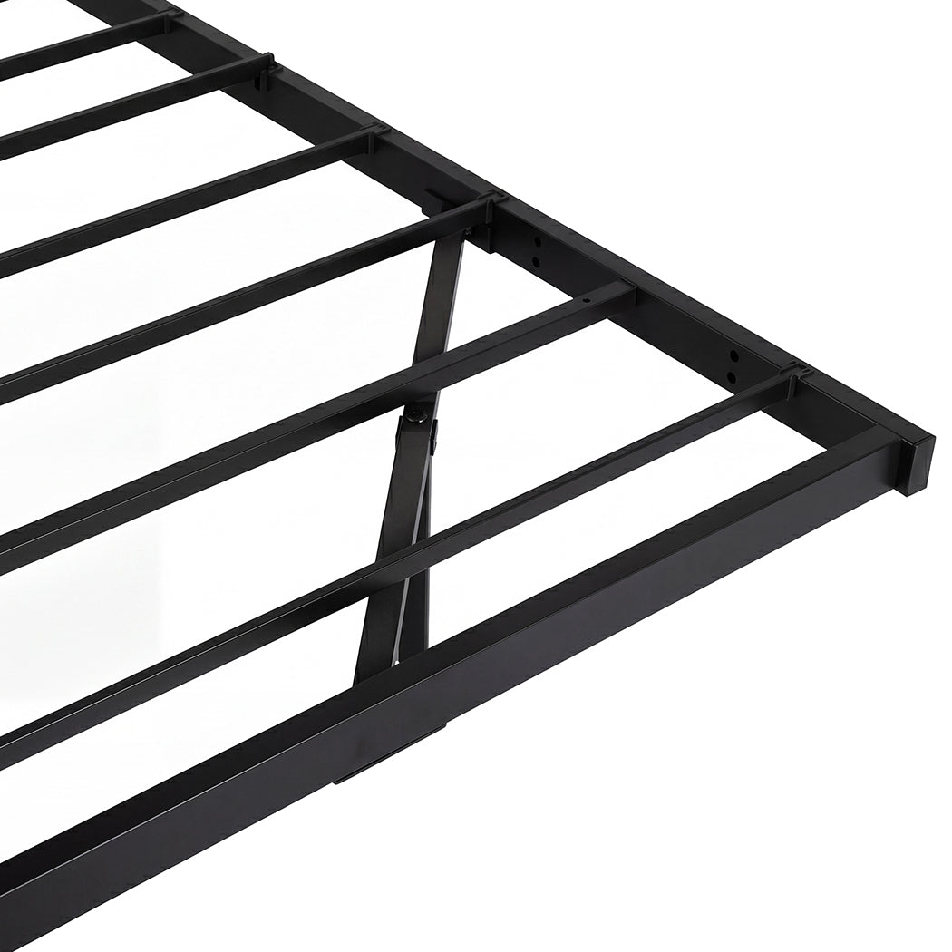 Levede Double Bed Frame Floating Frame with Storage Shelves RGB Lights Black