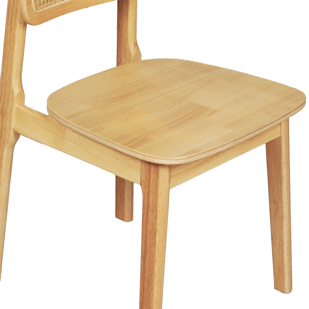 Levede 2x Rattan Dining Chair Wooden Kitchen Chair