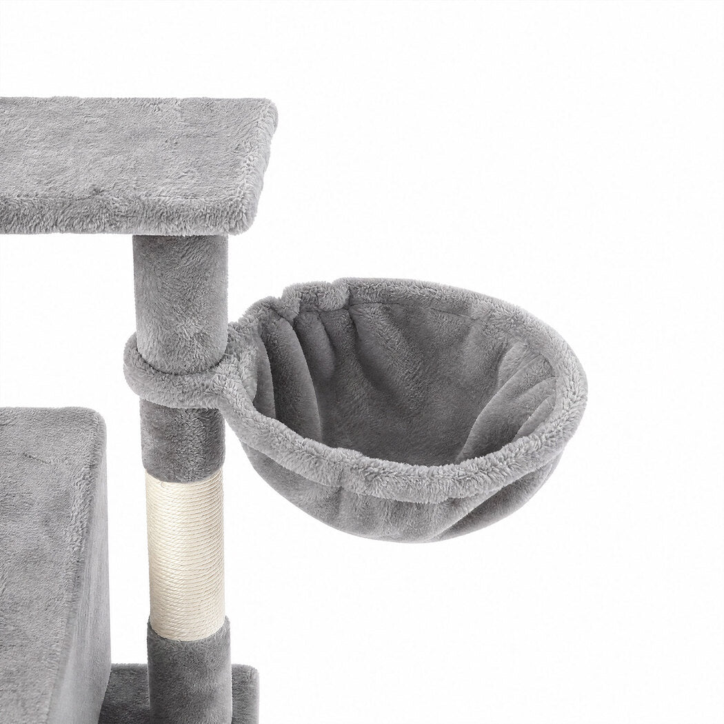 Pawz Cat Tree Cat Tower Multi-Level Cat Bed with Condo 125cm Plush Gray