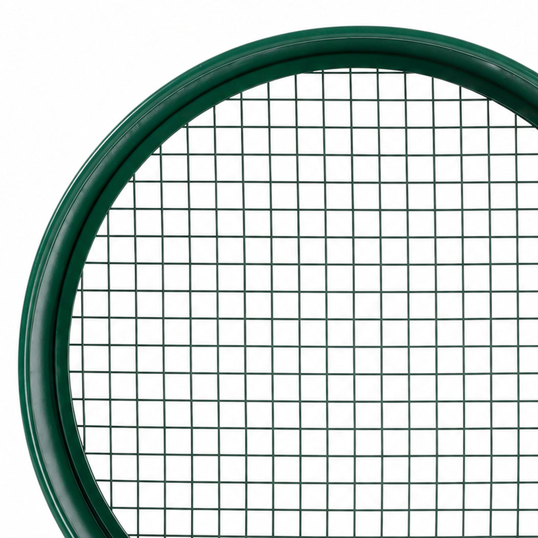Garden Sieve Soil Sifter Set Metal 4 Mesh Inserts Shovel Hoe for Pots Green