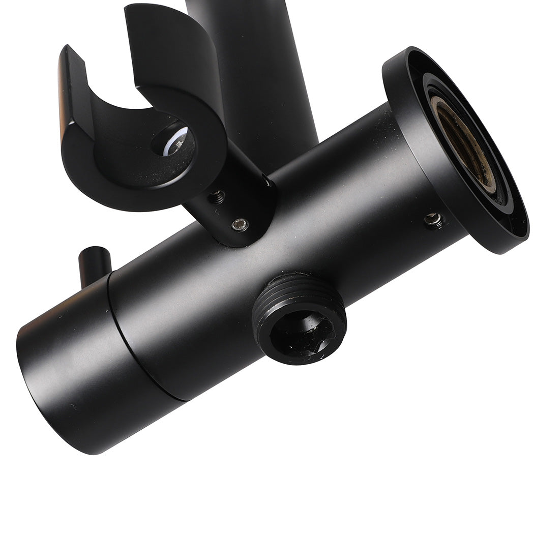 High Pressure Shower Head Set Rain Round Black