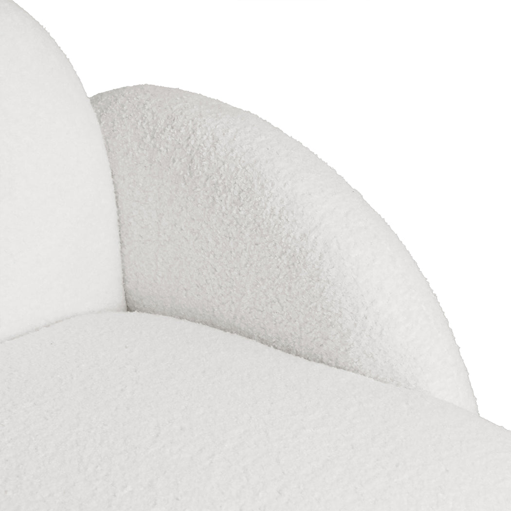 Levede Sofa Chair Fleece Upholstered Single White
