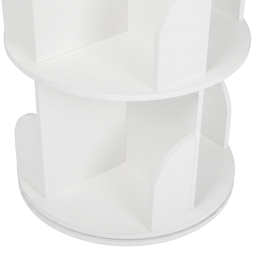 Levede Rotating Bookshelf 4 Tier Book Storage 360 Swivel Space Saving White
