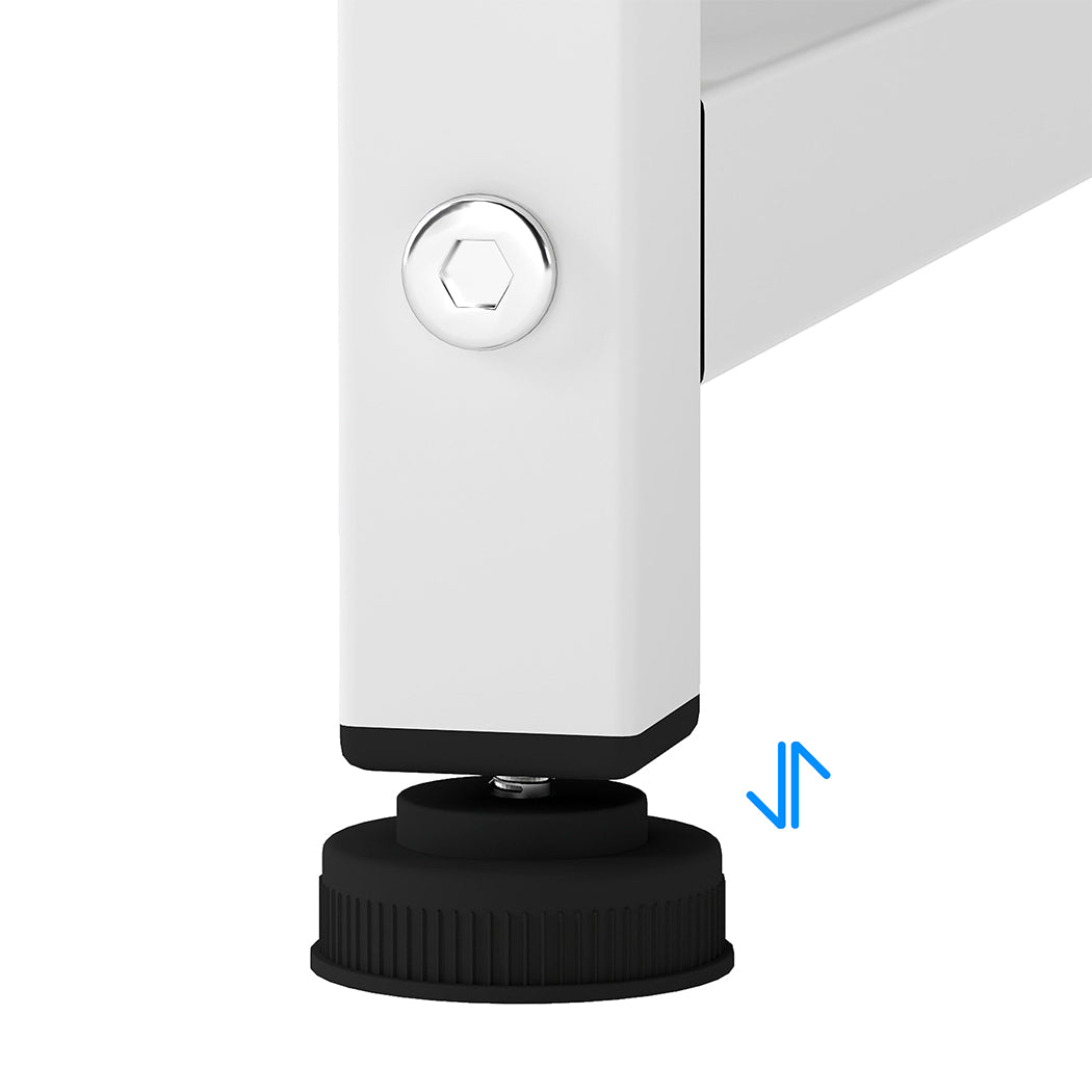 Levede L Shaped Gaming Desk with Storage Drawers White