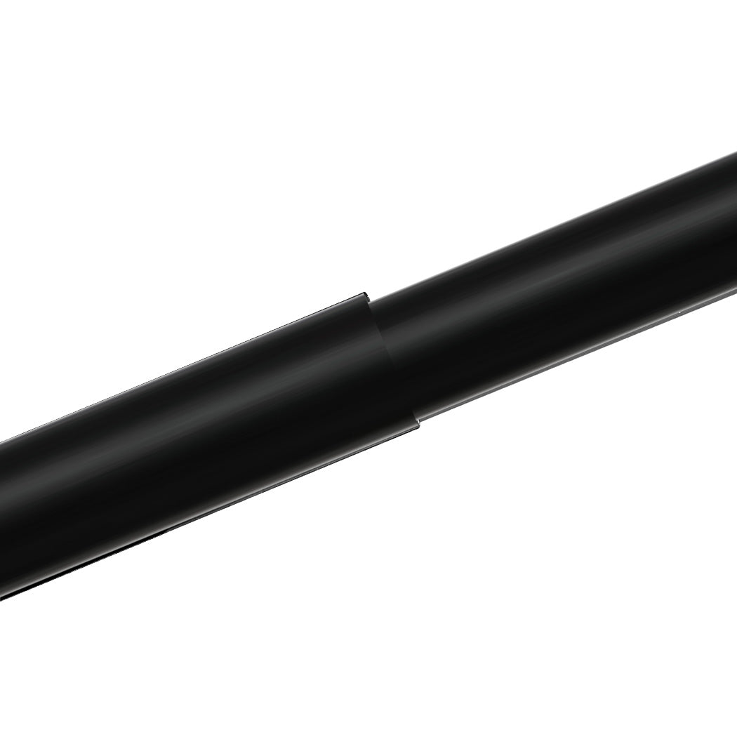 Marlow Black Double Curtain Rod Steel Pole Pommel Set Extendable Adjustable