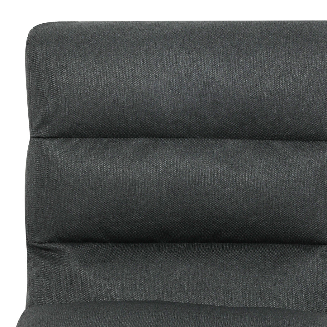 Levede Metal Framed Lounge Chair Linen in Dark Grey
