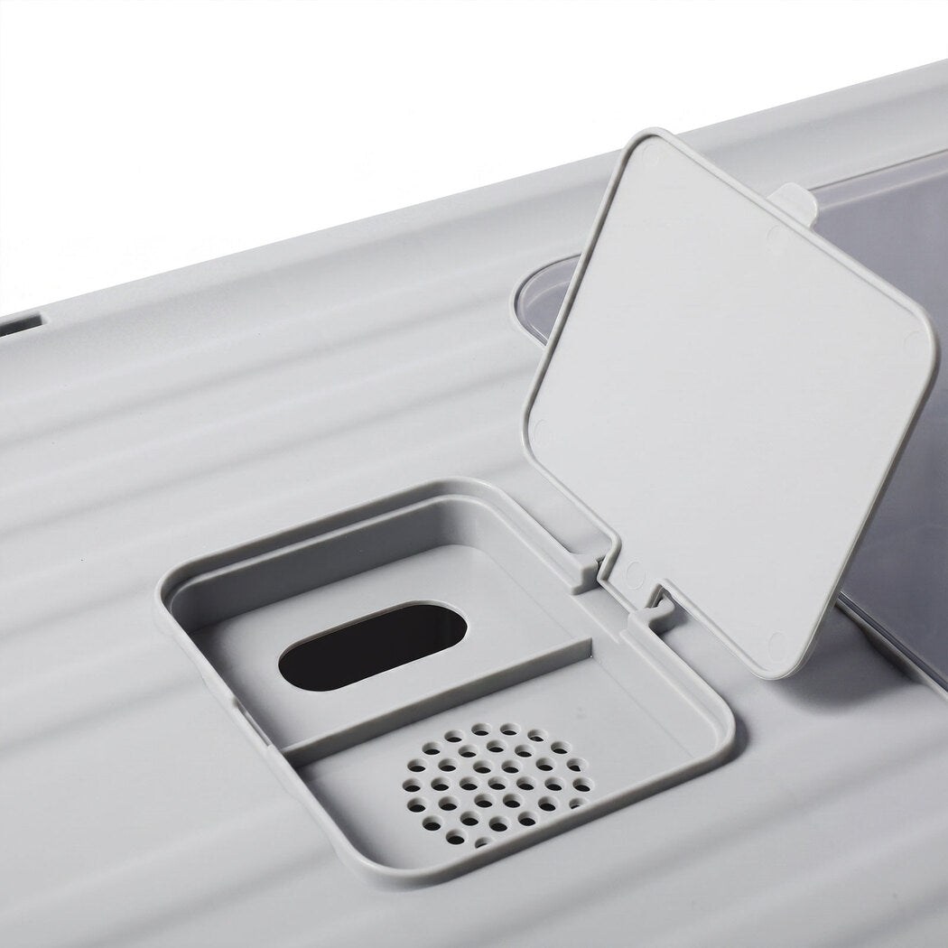 PaWz Cat Litter Box Stainless Steel Enclosed Drawer Odor Control Foldable Grey