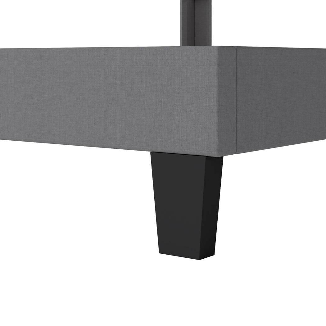 Levede Metal Wooden Bed Frame Queen Panel Plush Upholstered Soft Headboard Grey