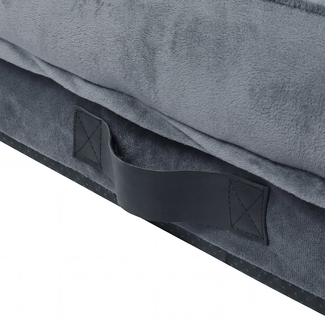 PaWz Extra Extra Large Dog Bed Orthopedic Dog Bed Bolstered Support Velvet Grey