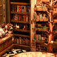 Bo Peep Book Nook Kit 356Pcs LED Miniature Library House For Bookshelf Walnut