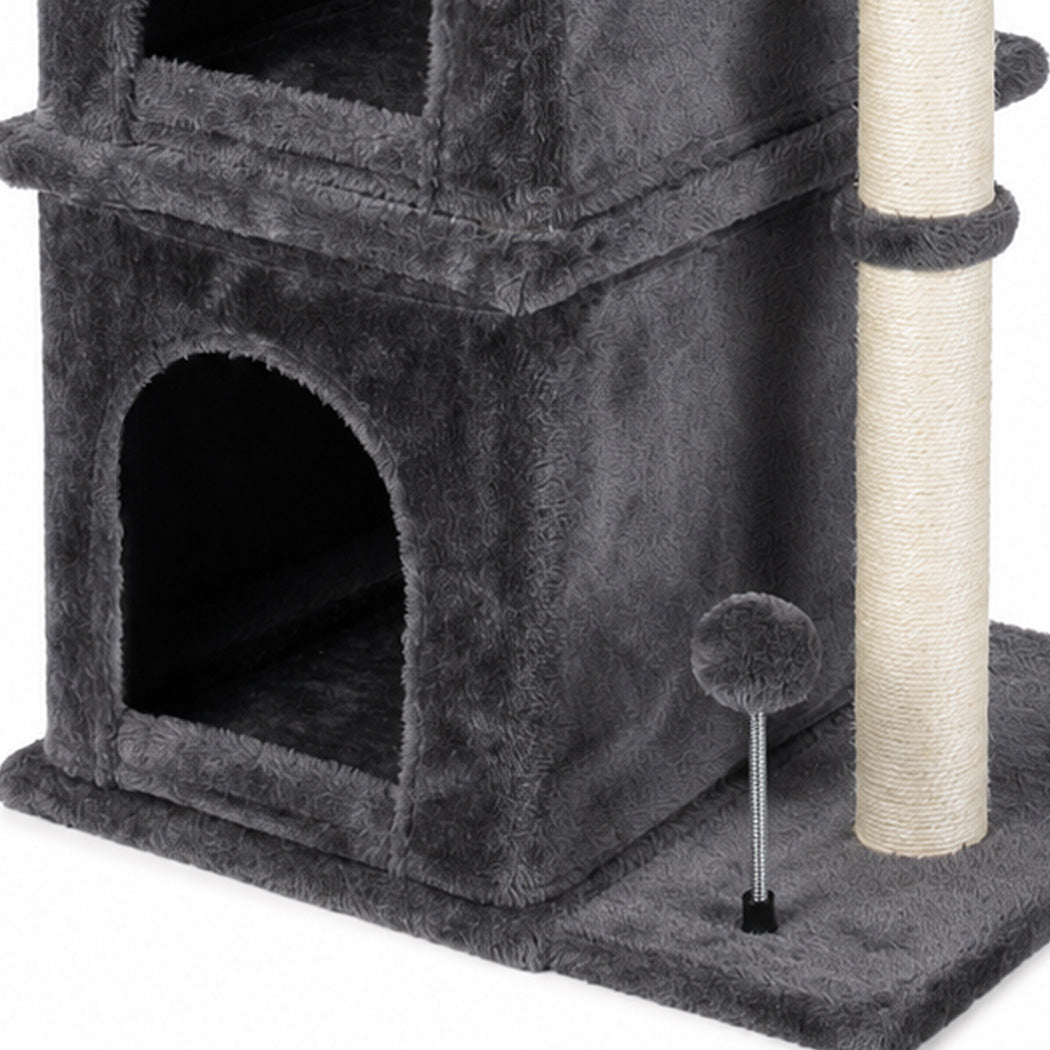 Pawz Cat Tree Cat Tower Top Perch Sisal Post E1 Particle Board Dark Grey