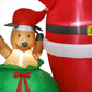 Santaco Christmas Inflatable Outdoor Santa Claus Elk 2.2M Xmas Decoration Light
